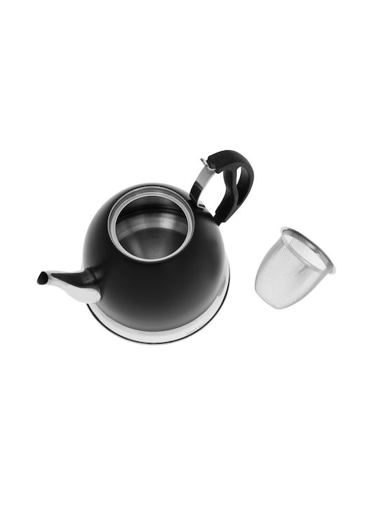 KING Hoff Fierbător cu Filtru Inoxidabil Negru 1000ml