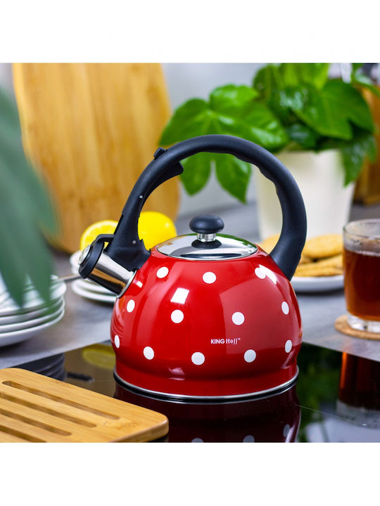 KING Hoff Dots Ceainic Inox Roșu 2000ml