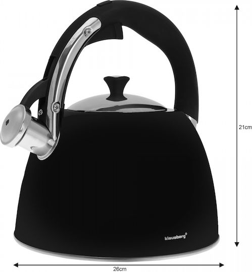 Klausberg Τσαγιέρα Ανοξείδωτη Μαύρη 3000ml