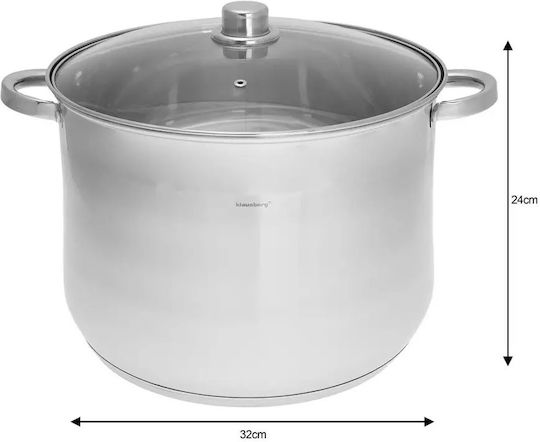 Klausberg Gastro Βαθιά Ανοξείδωτη Κατσαρόλα 18.7lt / 32cm