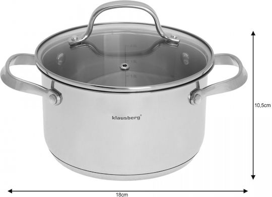 Klausberg Βαθιά Ανοξείδωτη Κατσαρόλα 2.5lt / 18cm