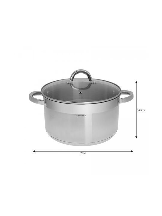 Klausberg Deep Stainless Steel Pot 7.5lt / 26cm