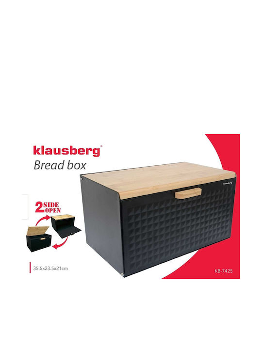 Klausberg Brotbox aus Bambus in Gray Farbe 23.5x35.5x21cm