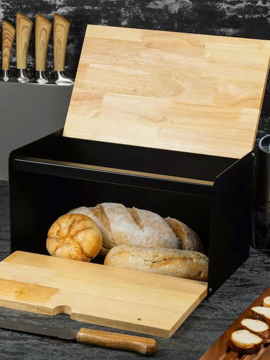 Klausberg Bread Box with Lid Wooden Gray 21x35x20cm