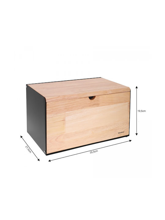 Klausberg Bread Box with Lid Wooden Gray 21x35x20cm