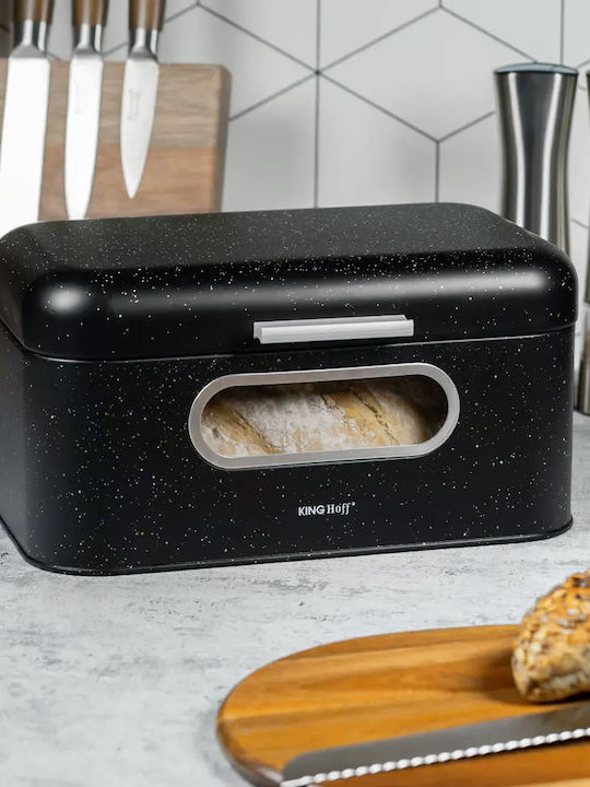 KING Hoff Bread Box Plastic Black 30x19.5x15.8cm