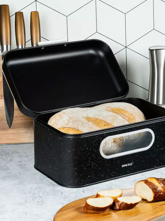 KING Hoff Bread Box Plastic Black 30x19.5x15.8cm