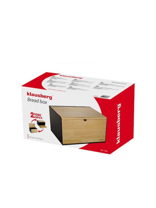 Klausberg Bread Box with Lid Wooden Gray 21x35x20cm
