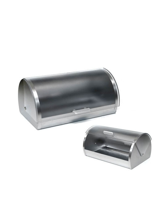 KING Hoff Bread Box with Lid Inox Gray 39.5x28x18.5cm