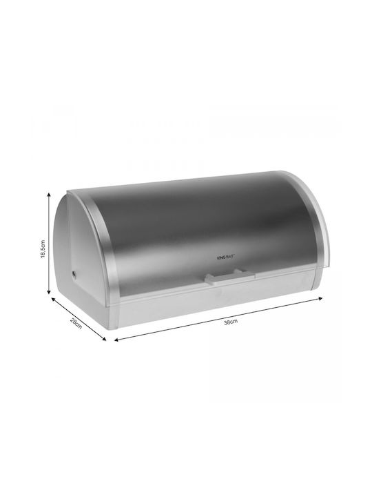 KING Hoff Bread Box with Lid Inox Gray 39.5x28x18.5cm