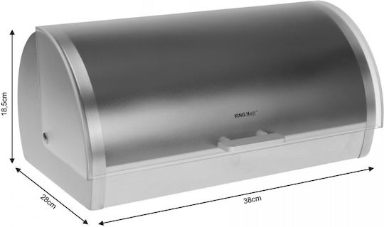 KING Hoff Кутия за хляб с капак Inox Сива 39.5x28x18.5см
