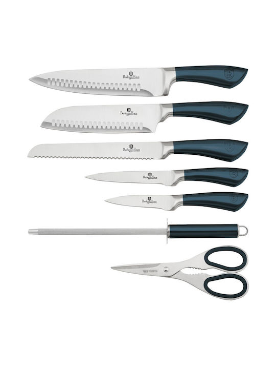 Berlinger Haus Metallic Line Aquamarine Edition Knife Set With Stand of Stainless Steel BH-2415 8pcs