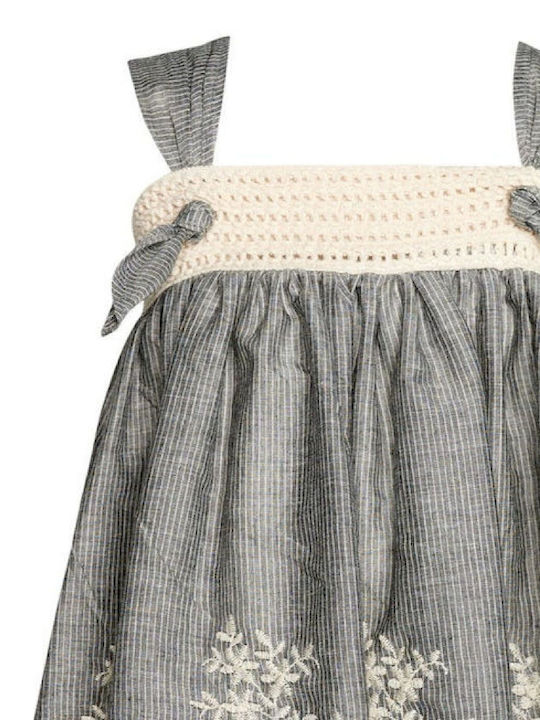 Two In A Castle Kids Dress Striped Grey