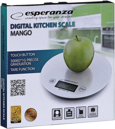 Esperanza Mango Дигитална Кухненска Везна До 5кг Бяла