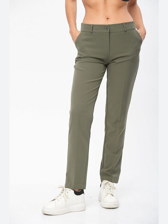 Kannelis Women's Fabric Trousers khaki