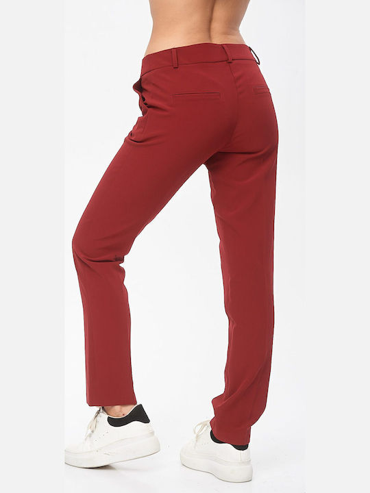 Women's Fabric Trousers Bordeaux