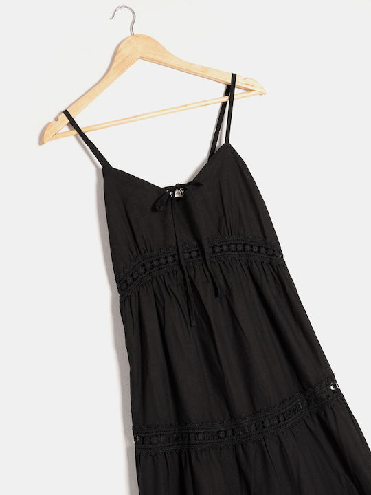 Maxi Boho Strap Dress Black