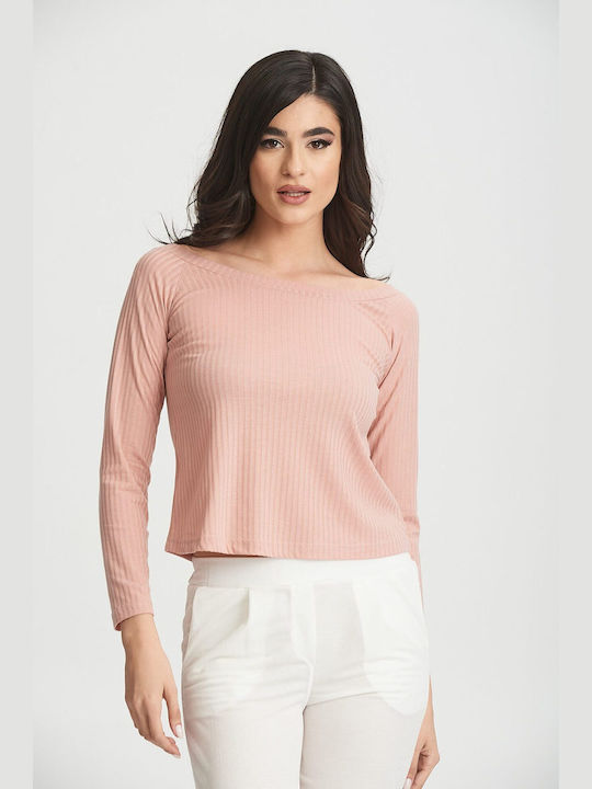 Boutique Women's Blouse Off-Shoulder Pink