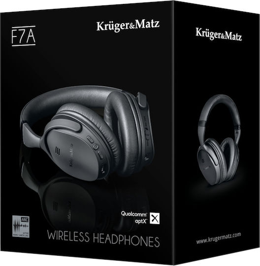 Kruger & Matz F7A Ασύρματα / Ενσύρματα Over Ear Ακουστικά με 16 ώρες Λειτουργίας Μαύρα