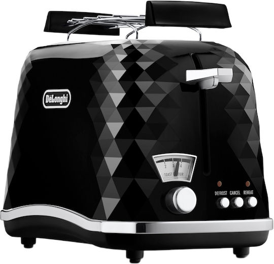 De'Longhi Brillante Toaster 2 Slots 900W Black