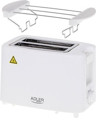 Adler Prăjitor de pâine 2 sloturi 750W Alb