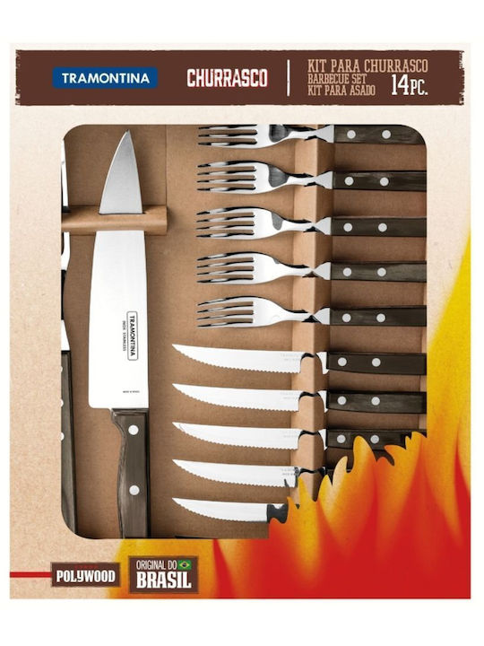 Tramontina Cutlery Set Stainless Brown 14pcs