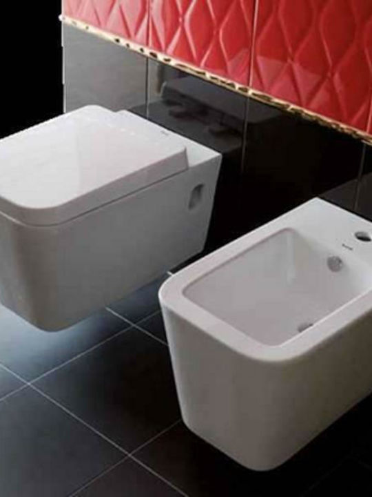 Karag rimless Wandhängende Toilette Randlos mit Deckel Sanftes Schließen Weiße