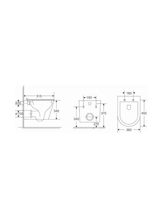 Karag Λεκάνη Κρεμαστή Rimless με Κάλυμμα Soft Close Λευκή