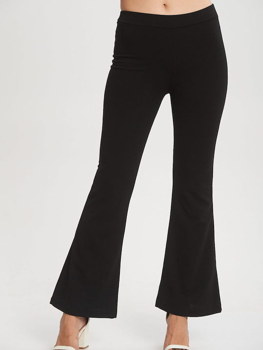 Comfuzio Women's Fabric Trousers Flare Black