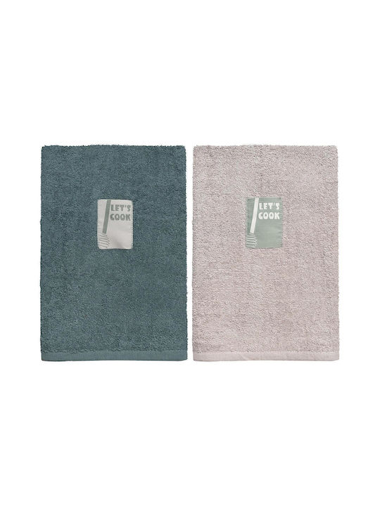 Beauty Home Tea Towel from 100% Cotton in Gray Color 40x60cm 2pcs
