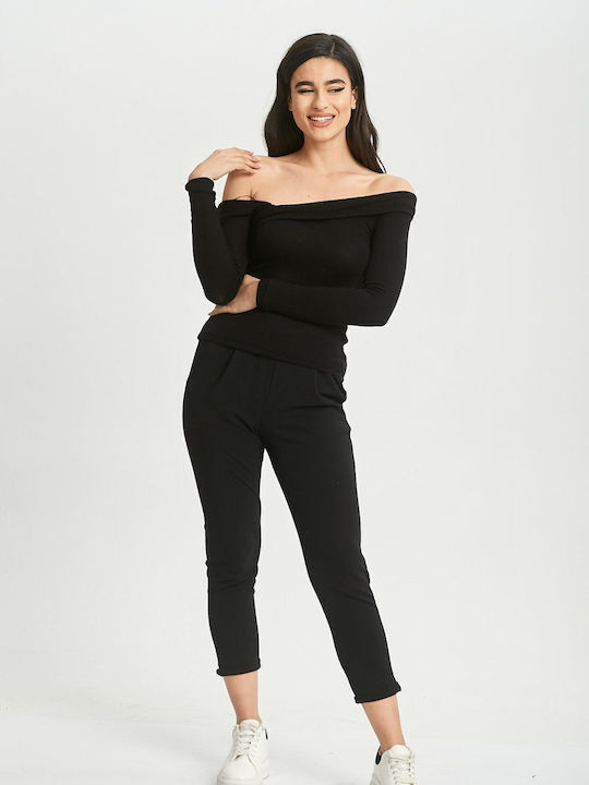 Women's Blouse Off-Shoulder Black