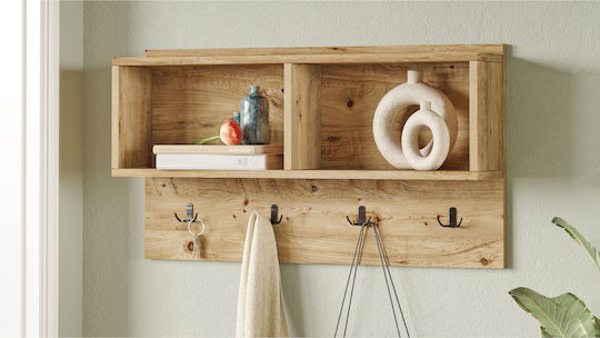 ArteLibre Wandhalterung Dalston Hölzernes 2 Haken Braune 92x18.8cm