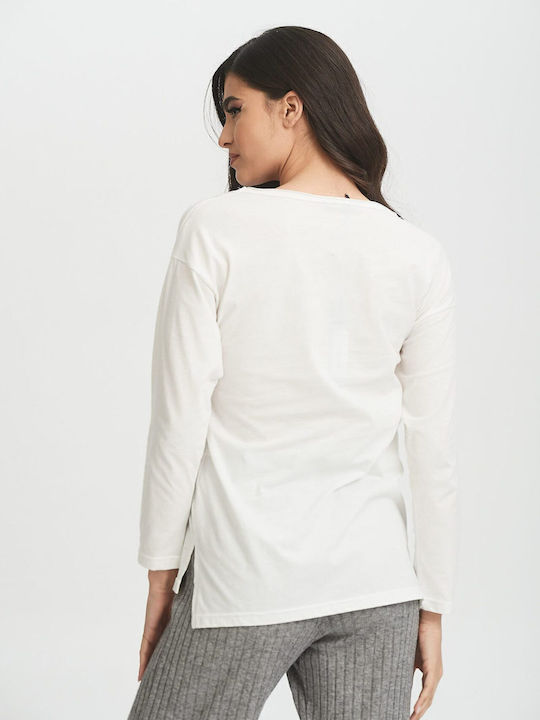 Women's Blouse Cotton Long Sleeve White