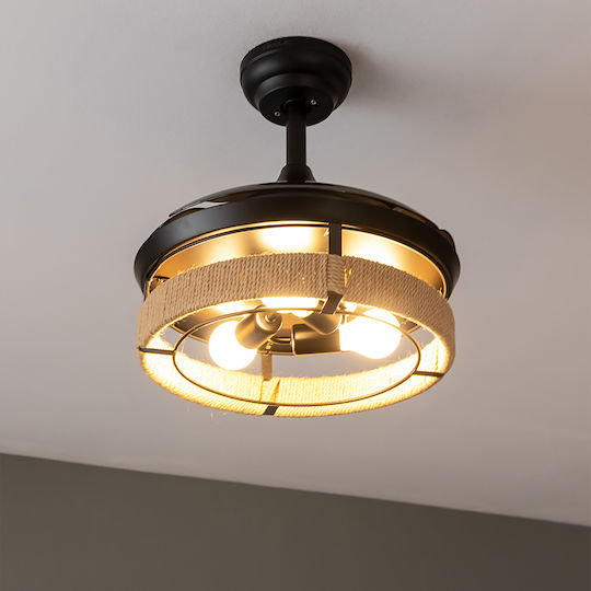 Cecotec EnergySilence Aero 3600 Invisible Ceiling Fan 92cm with Light Fixture Beige / Black