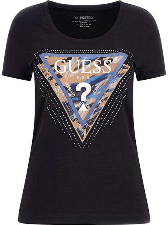 Women's Checked Black T-shirt