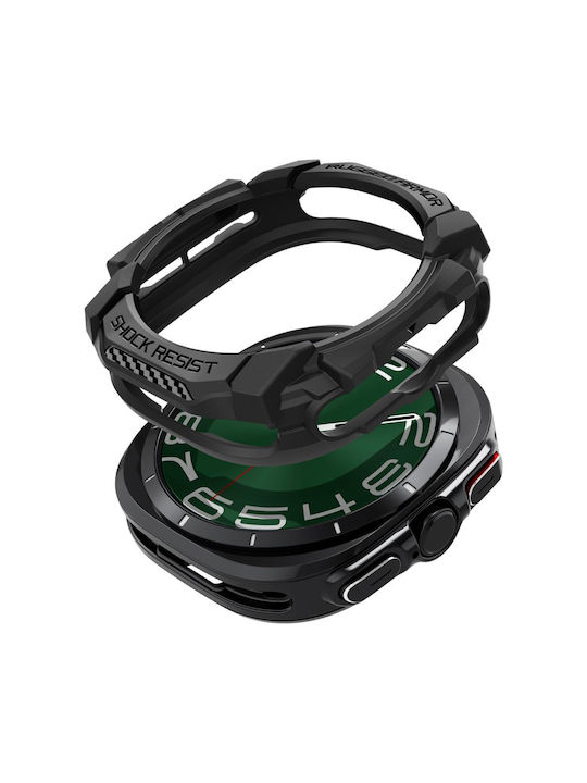 Spigen Rugged Armor Silicone Case in Black color for Samsung Galaxy Watch Ultra (47 mm)