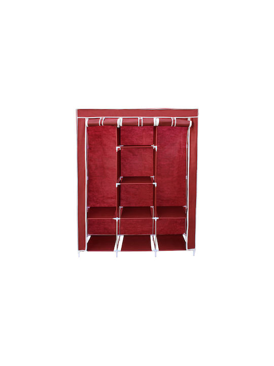 Keskor Dulap din Țesătură cu Fermoar și Rafturi în Culoare Gri 127x44x167cm