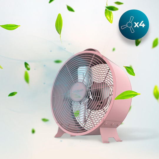 Cecotec EnergySilence 400 RetroDesk Box Fan 25W Διαμέτρου 20cm Ροζ