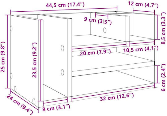 Wooden Paper Holder in Black Color 1pcs 24x25x44.5cm