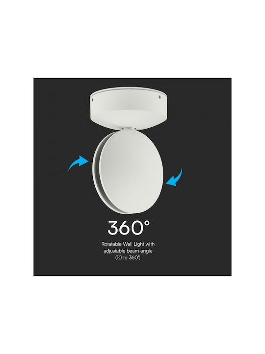 V-TAC Wall-Mounted Outdoor Light LED IP65 7W with Warm White Light 11x12x17εκ.