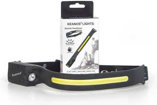 Keanos Φακός Κεφαλής LED με Μέγιστη Φωτεινότητα 350lm Atlantic Simple