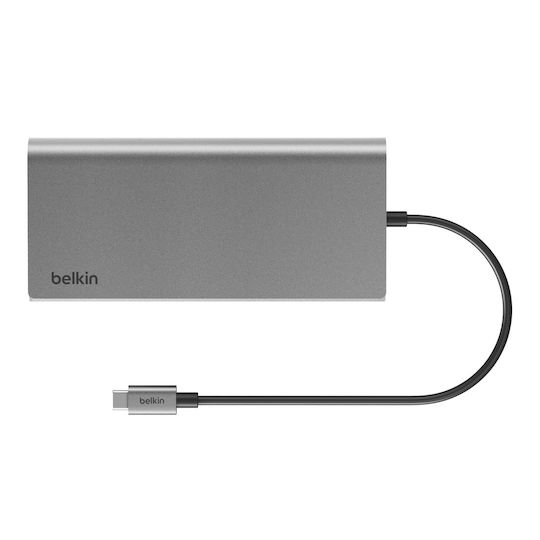 Belkin Connect USB-C Docking Station mit HDMI 4K PD Ethernet und Verbindung 2 Monitore Gray