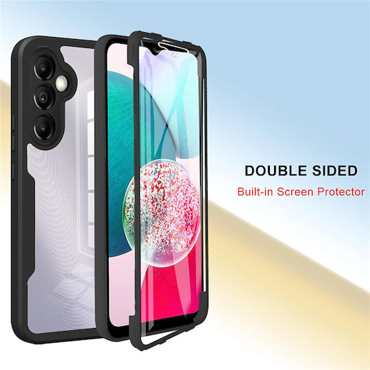 Techsuit ColorVerse 360 Vollschutz Silikon Set mit gehärtetem Glas Schwarz (Galaxy A34)