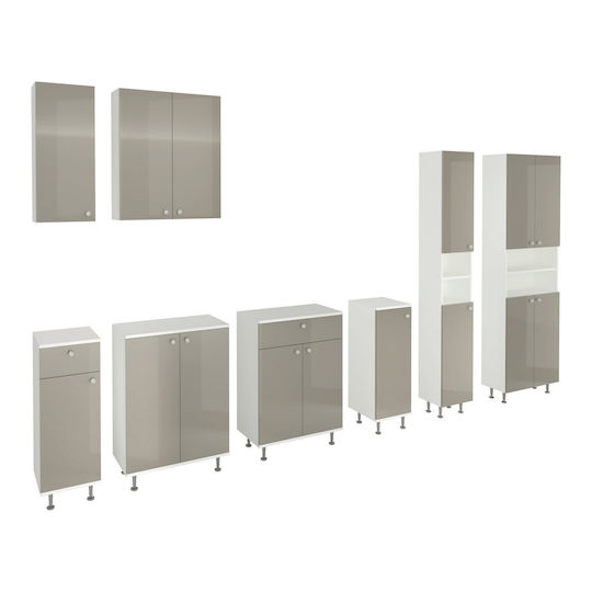 Zaria Cabinet de baie L60xA22xÎ72cm Gri