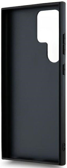 DKNY Mono Stripe & Metal Logo Umschlag Rückseite Silikon / Kunststoff Schwarz (Galaxy S24 Ultra)