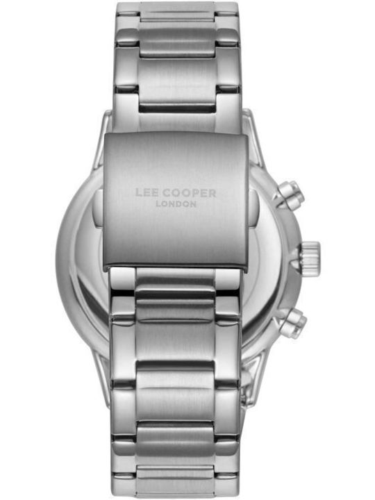 Lee Cooper Men's Watch 43.5mm Chronograph Battery with Silver Metal Bracelet