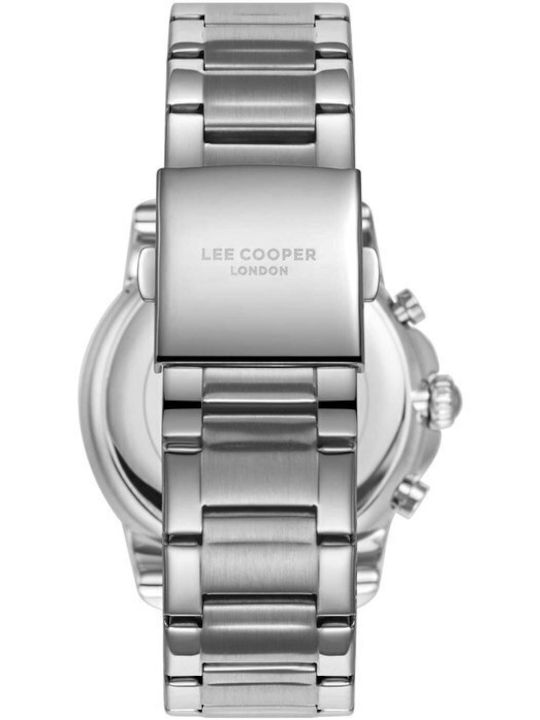 Lee Cooper Men's Watch 43mm Chronograph Battery with Silver Metal Bracelet