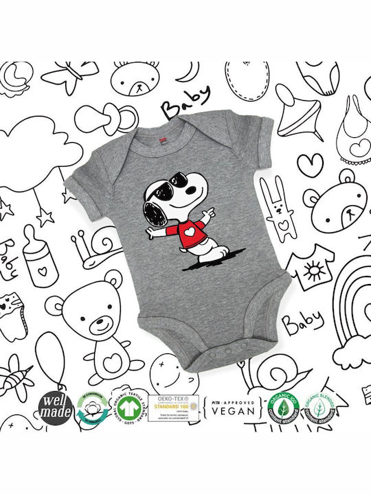 Koupakoupa Snoopy Καρδούλα Κορμάκι Γκρι