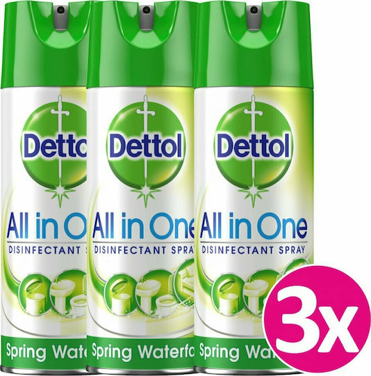 Dettol All In One Καθαριστικό Spray Γενικής Χρήσης με Απολυμαντική Δράση Spring Waterfall 400ml