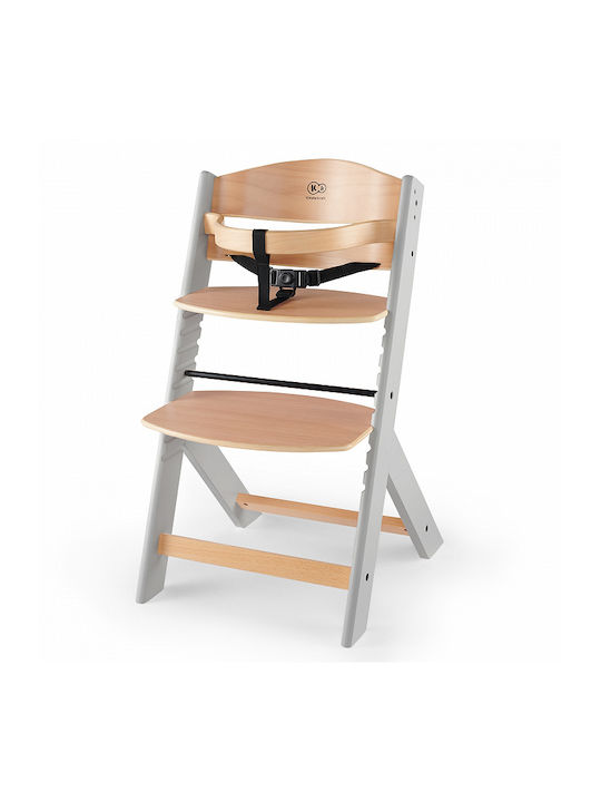 Kinderkraft Enock Hochstuhl 2 in 1 & Holzsitz Wooden-Grey